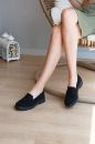 Düz Taban Süet Kadın Loafer  SİYAH